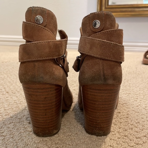 Rag & Bone Harrow Booties 36.5 Camel Suede - Picture 6 of 8